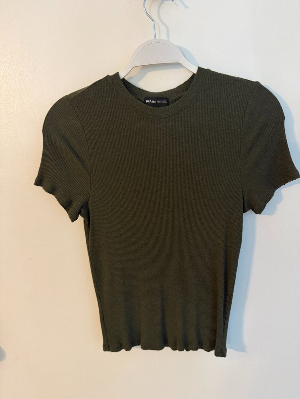 prAna Foundation Rib Tee - Dark Olive M